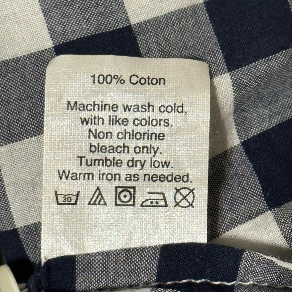 J. Crew women’s size M navy blue check cotton long sleeve button front shirt top - Picture 6 of 7
